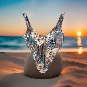 Praia Brasil One Piece Swimwear Animal Print Size XL